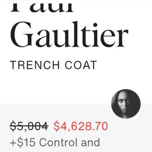 Jean Peal Gaultier Trench Coat, Size: 40/48 Brand New, Never Worn Real Polyester